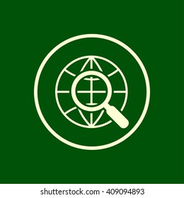 globe and magnifier icon. vector eps10 icon
v