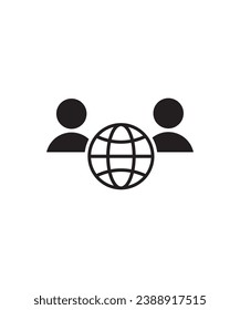 globo con icono man, mejor icono plano vector.
