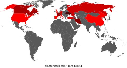 Globe Map with Corona Virus Spreading Infographics. Pandemic Danger Concept. Vector Illustration