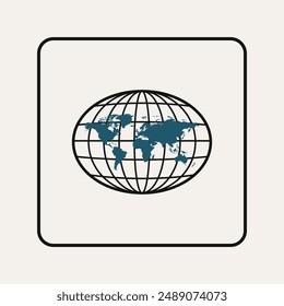 Globe with map design vector illustration