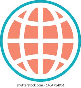 globe map earth world geography trendy icon on white background for web graphic