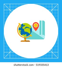 Globe and Map as Geography Concept Icon