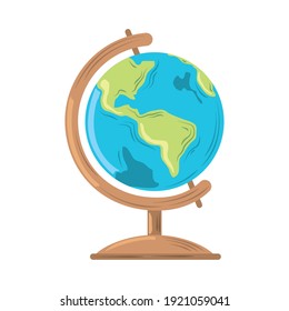 globe map geography icon flat design vector illustration