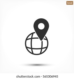 Globe map icon