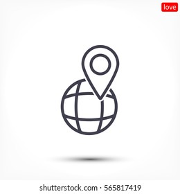 Globe map icon