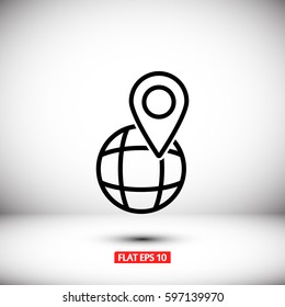 Globe map icon