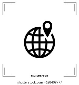 Globe map icon