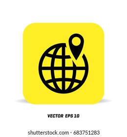 Globe map icon