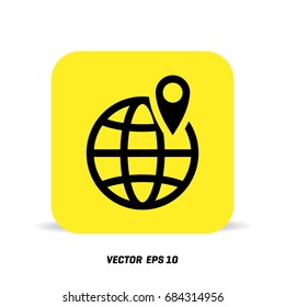 Globe map icon