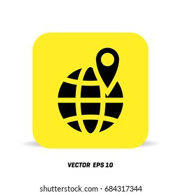 Globe map icon