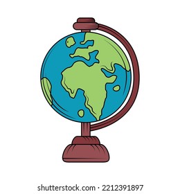 globe map icon isolated flat