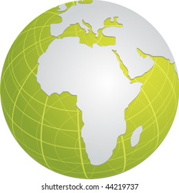 Mapa del mundo ilustrativo de los continentes de África en el oriente medio