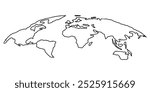 Globe map Outline illustration, transparent background