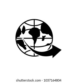 Globe map symbol sign