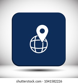 Globe map vector icon