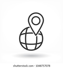 Globe map vector icon