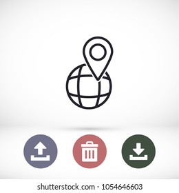 Globe map vector icon