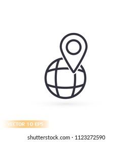 Globe map vector icon