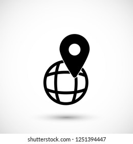 Globe map vector icon