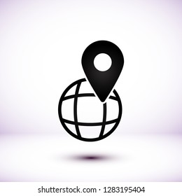 Globe map vector icon