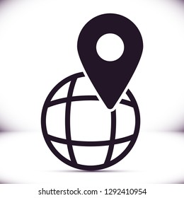 Globe map vector icon