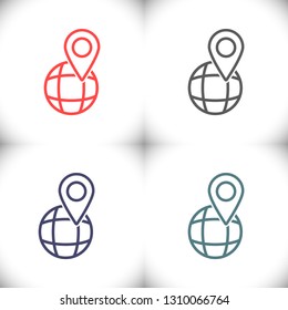 Globe map vector icon