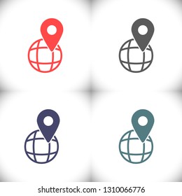 Globe map vector icon