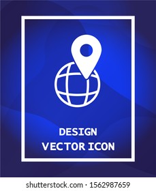 Globe map vector icon , lorem ipsum Flat design