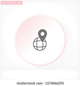 Globe map vector icon , lorem ipsum Flat design