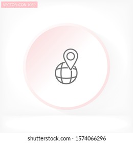 Globe map vector icon , lorem ipsum Flat design