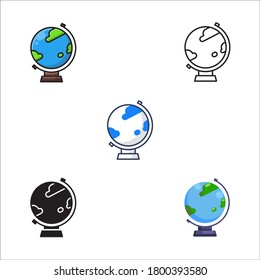 globe maps world education flat icon
