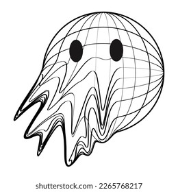 Globe Melt Patch V54 Patch Streetwear, Urban Design White and Black Colors Patch Commercial Use