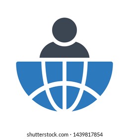 globe member glyph color vector icon 