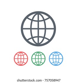 The globe with meridians. Vector, icon, illustration.