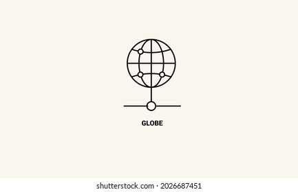 Globe minimal icon vector design
