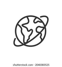 Globe minimal line icon. Web stroke symbol design. Globe sign isolated on a white background. Premium line icon.