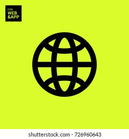 Globe minimalistic vector icon. Planet line minimal icon for flat mobile app and web design.