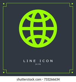 Globe minimalistic vector icon. Planet line minimal icon for flat mobile app and web design.