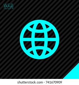 Globe minimalistic vector icon. Planet line minimal icon for flat mobile app and web design.