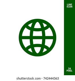 Globe minimalistic vector icon. Planet line minimal icon for flat mobile app and web design.