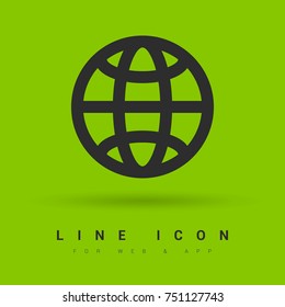 Globe minimalistic vector icon. Planet line minimal icon for flat mobile app and web design.