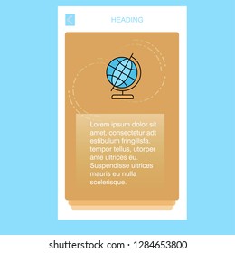 Globe mobile vertical banner design design. Vector