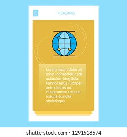 Globe mobile vertical banner  design. Vector