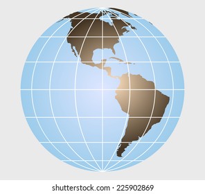 Globe, model of Earth Planet. Vector illustration, you can simply change color