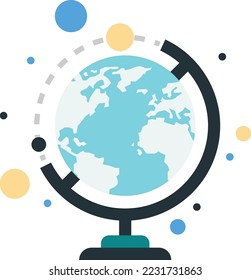 globe model illustration in minimal style isolated on background