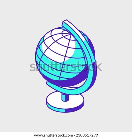 globe model isometric vector illustration