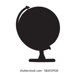 Globe model silhouette vector 