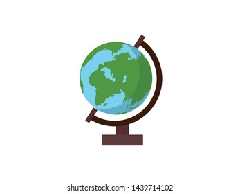 Globe model simulation, isolated on white background