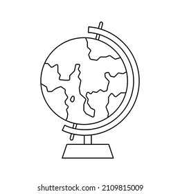 Globe model vector illustration cartoon isolated on white background. Cute globe model vector cartoon.