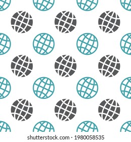 Globe model. Vector illustration. Seamless background. The vector model with black and white elements.